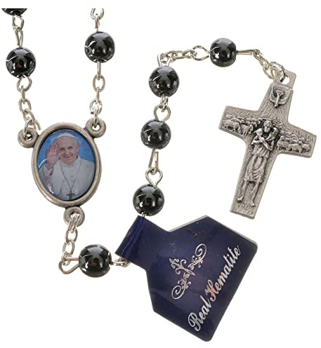 Holyart Rosario Papa Francesco Ematite 6mm