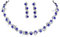 Wedity Hochzeit Kristall Halskette Ohrringe Set Braut Choker Halsketten Hochzeitsschmuck für Frauen und Mädchen (Blau)