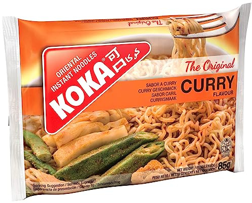 Koka Oriental Style Instant Noodles | Curry Flavour | Snack or Meal Accompaniment | Ready in 2 Minutes | 85g (Pack of 30)