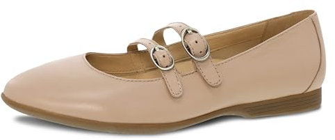 Dansko Leeza Ballerina Flats for Women – Comfortable Flat Shoes with Arch Support – Versatile Casual to Dressy Footwear – Lightweight Rubber Outsole, Ballet, 7.5-8