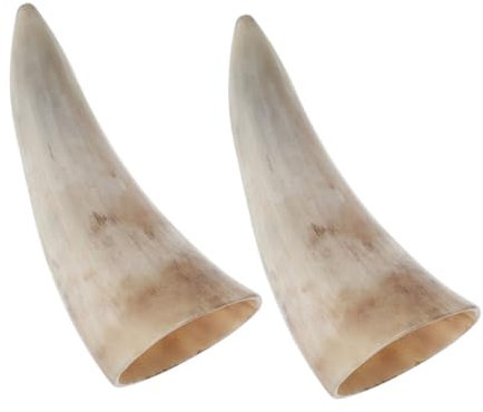 MAGICLULU 2pièces Lot De Tasses Corne De Bœuf Décoratives Chopes à Vin Et Bière Fait Main Œuvre Art Viking Pour Boisson Et Café