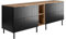 3E 3xE living.com Badezimmerschrank, Schwarz/Eiche Craft + Goldener Griff, 180 x 77 x 46 cm