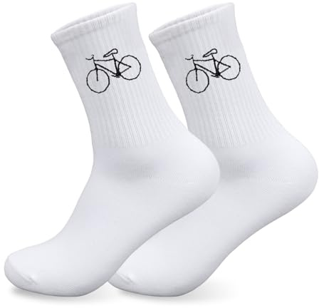 HUKUMA Chaussettes de vélo de course, 35 à 46, pour homme et femme, accessoires de vélo de course, chaussettes de tennis, cadeau amusant pour homme et femme, 43 à 46, 38-48