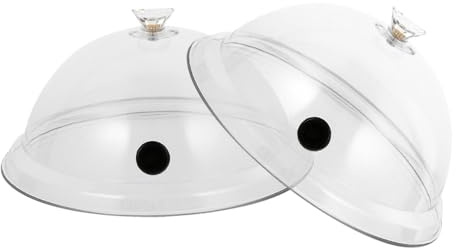 PRETYZOOM 2pcs Transparent Smoking Dome Covers for Food Smoking Cloche Premium Safe Material Easy to Clean for Restaurant Bbq Grilling and Culinary Presentation