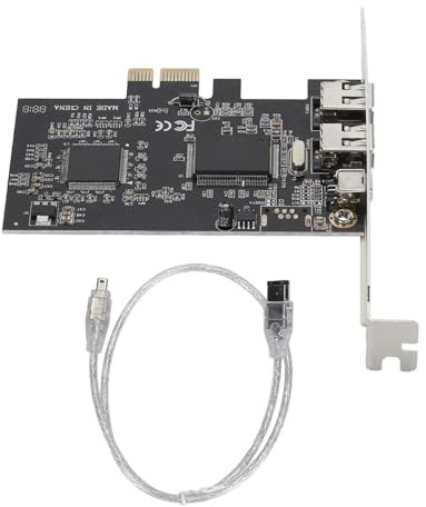 Jiawu Firewire -adapter Från Dubbel 1x Till 3 Port 1394A med Stor Kompatibilitet, Upplösningsmedium, Lämpligt för Ljudkort 1394, 1394A Expansion