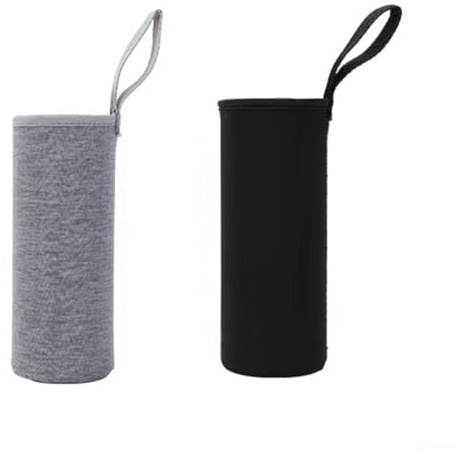 Yuanpgky Insulated Water Bottle Sleeve Bag for 550ml, 750ml, 1000ml, 1500ml Bottles | Thermal Cover for Outdoor Sports, Camping, Hiking, Travel | Pack of 2(550ML black)