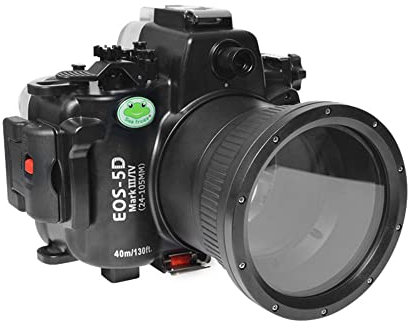 Sea frogs Underwater Housing Compatible with EOS 5D Mark III 5D Mark IV 130ft/40m Underwater Camera Housing Diving Camera Waterproof Case