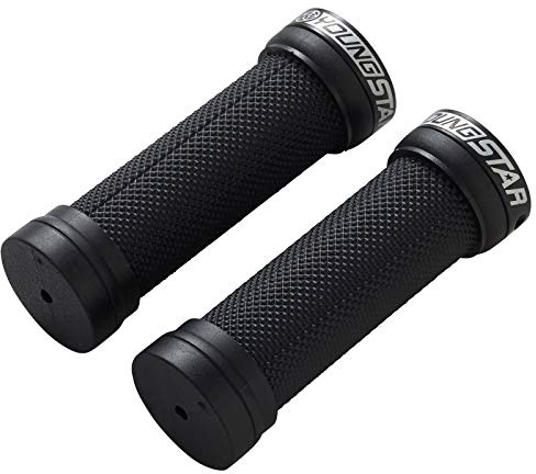 Reverse Components Youngstar Single Lock-On Mountain Bike Children's Bicycle Grip, Black, Rubber/Aluminium, 28 mm Diameter, 98 mm Width, 66g