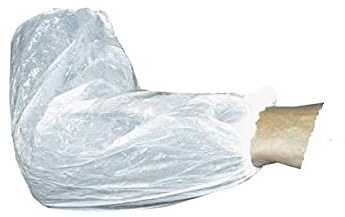 MAQA 100 st Skyddande Engångs armskydd 40 cm, engångsarm ärmar med genomskinliga vattentäta elastiska elastiska band