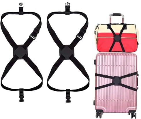MUNSKT 2 Piezas Cinta para Maletas de Viaje, Cinturón de Equipaje, Correas Ajustables, Correa para la Maleta