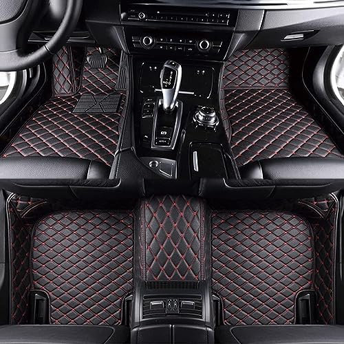 DGCS Auto Leder FußMatten für Toyota Yaris Cross 2020-2023, VollstäNdig Umgebenes Wasserdicht rutschfest Anti-Kratz Automatten Teppiche, Innere Zubehör,A/Black+red