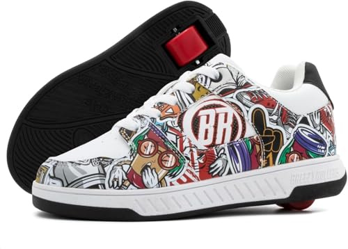 BREEZY ROLLERS Schuhe mit Rollen für Kinder I Rollschuhe-Sneaker Kids I Von Kinder Straßen-Schuhen zu Rollschuh in wenigen Sek. I Patentiertes Klick-System I Turnschuhe mit Rollen für Mädchen & Jungen