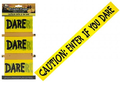 PD Outlet Halloween Printed 'Caution Enter If You Dare' Fright Tape � Spooky & Durable Halloween Decoration for Parties | Indoor & Outdoor Use (3)