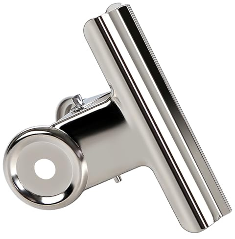 GUOKOFF 38mm Bulldog Clip, 12 Piezas Bulldog Clip, Pinza Bulldog, Plata Binder Clip, Metal Bisagra Clip para Oficina Escuela