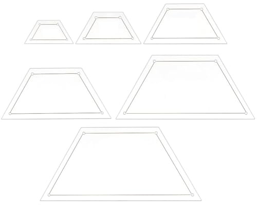 BENECREAT 6 Plantilla de Acolchado Acrílico, Reglas de Medio Hexágono, Transparentes, para Patchwork, Colchas, Suministros para Cortar Patrones, Coser, Proyectos de Bricolaje Y Hacer Mantas