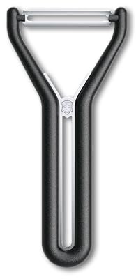 Victorinox Pelapatate Nova-Y, Pelaverdure Universale, per Frutta e Verdura, Bordo Dritto, Doppio Taglio, Extra Affilato, Swiss Made, Nero
