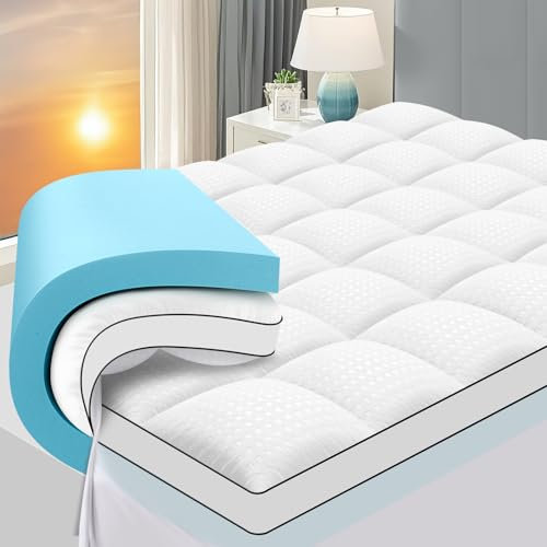 Autsel Matratzentopper 140x200cm, Gel Topper mit Waschbarem Matratzen Topper, Hypoallergene Gelschaum Topper mit Matratzenauflage, Maschinenwaschbar Kaltschaum Topper Matratzenauflage