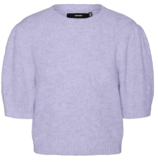 VERO MODA Pull en Maille VMNOVAH Pull-Overs Purple Heather M Purple Heather M