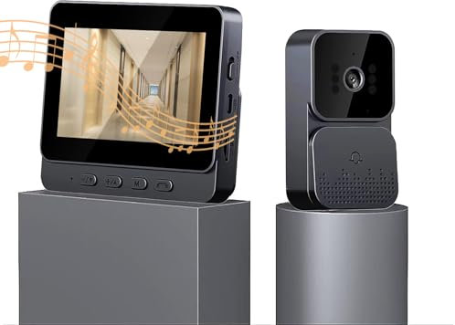 Visiophone Sans Fil Sonnette Camera Sans Fil et Ecran Doorbell Caméra de Sonnette Bidirectionnel Sonnette de Sécurité pour Maison Intelligente Interphone Sans Fil et L'appartement Interphone Video