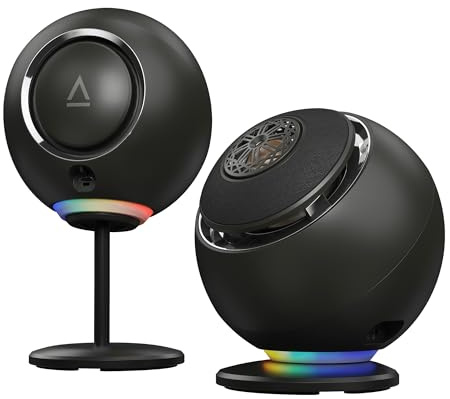 CREATIVE Pebble Nova Premium 2.0 USB-C Computer Speakers with Bluetooth 5.3 and Customizable RGB Lighting, USB Audio, Headset Port, for PC and Mac (Black)