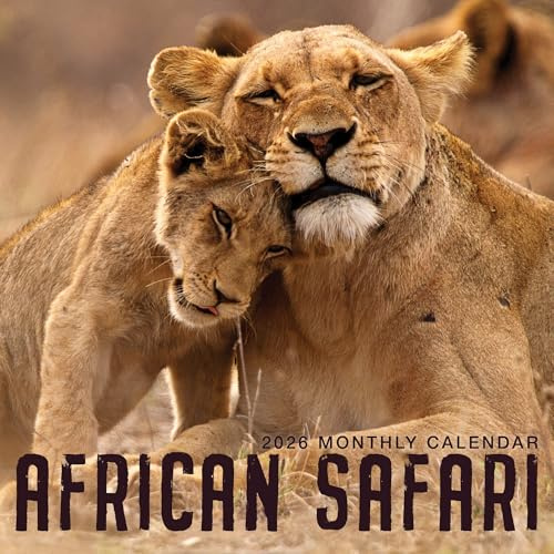 Safari Calendar 2026 | 12 x 24 African Animal Wall Calendar 12 Month | Marble City Press | World Travel, Rhinoceros, Elephant, Zebra, Leopard, Lemur | Educational for Kids Nursery Classroom | Small Family Owned Business | Sustainable Plastic Free Packaging, Thick Art Paper