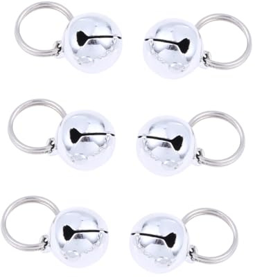 SUPVOX 6 Pezzi Campanellini per Animali in Rame Argentato Accessori Pendenti per Collare e Resistenti e Leggeri con Suono per Tracciare Posizione e Sicurezza Quotidiana