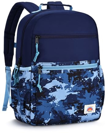 VASCHY Cartable Garcon Primaire 4-8 Ans,Sangle de Poitrine,Camouflage,11 L | Sac a dos Enfant Léger Format A4/Multi-poches/Porte-nom/Résistant,Cartable CP pour école/Maternelle/Voyage/Scolaire