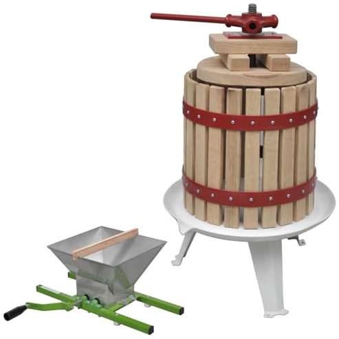vidaXL Frukt- och vinpress set 2 delar
