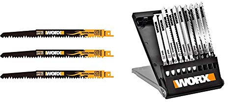 WORX WA8008 Replacement Wood Pruning Blades AXIS Multi Purpose Saw with WA8106 Replacement Jigsaw Blades AXIS Multi Purpose Saw