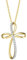 FANCIME Damen Halskette mit Minimalist Kreuz Christian Anhänger aus 14 Karat 585 Gelb Gold mit echt Diamant 0.115 ct Schmuck - Verstellbar Kettenlänge: 40 + 5 cm