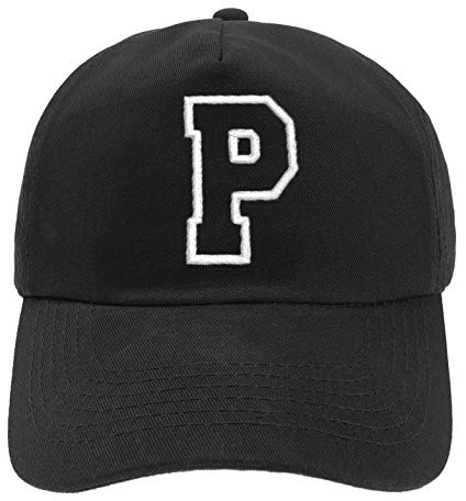 MFAZ Morefaz Ltd New Baseballkeps svart keps pojke flicka barnhatt unisex A-Z alfabet (P)