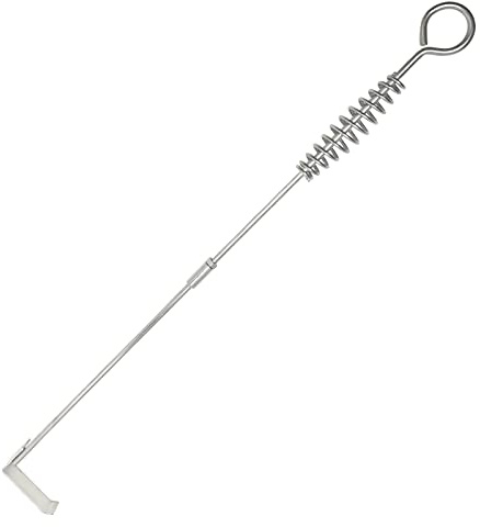 Quantfire 26.5 BBQ Ash Tool Poker Rake, Charcoal and Grill Cleaning Ash Tools for Big Green Egg, Kamado Joe and Other Charcoal Grills Corner Cleaner Accessories