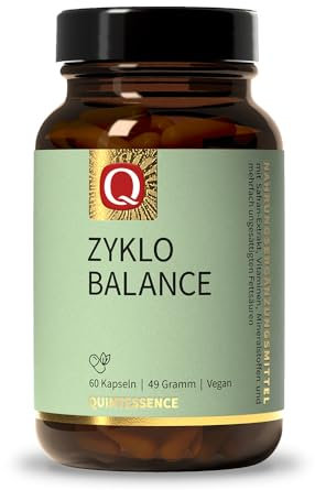 Quintessence Zyklo Balance Vitamin Kapseln 60 Stk. - Nahrungsergänzungsmittel Frauen, Vegan, Mit Frauenmantel, Vitamin B6, Safran Extrakt & Nachtkerzenöl, Produziert in Österreich