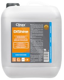 Clinex DISHINE Koncentrerad professionell sköljmedel för kommersiell diskmaskin/diskmaskin/10 l behållare/glanspolare för diskmaskiner i hushåll och kommersiell maskinsköljare