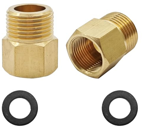 2 Pcs Brass Fittings, 9/16 Female to G3/8 Male Brass Adapter for Garden Kitchen Bathroom Faucets