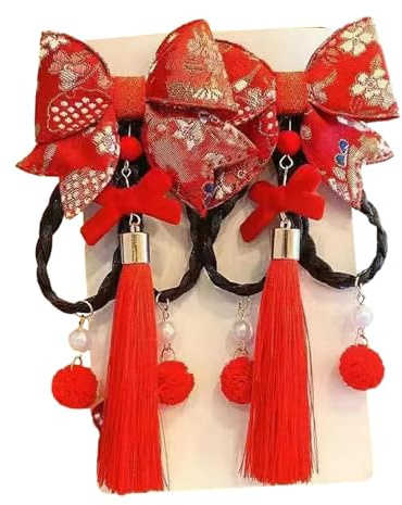 predolo Pinzas para el pelo de año Nuevo, horquillas chinas, adorno para la cabeza, de borlas, pasadores de pelo Chinoiserie para vacaciones, estilo c