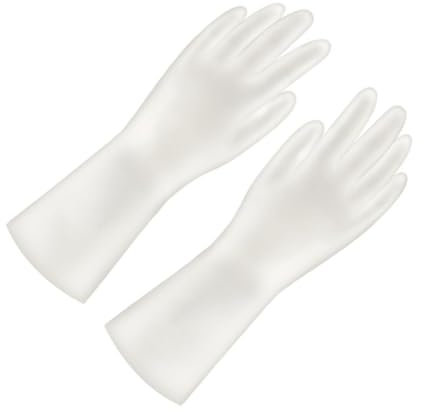 CHILDWEET 4paar Wasserdichte Haushaltshandschuhe Küchenreinigungshandschuhe Schutzhandschuhe Für Haus Und Gartenarbeit Atmungsaktiv Und Wiederverwendbar Weiß