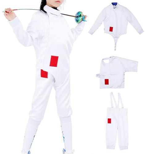 DJJYCTNM Traje de Uniforme de Esgrima - Conjunto de Chaleco y Chaqueta con Pantalones Clásicos 350N para Sable de Espada de Aluminio - Adecuado para Niños y Adultos (Color : Left hand, Size : 48#)