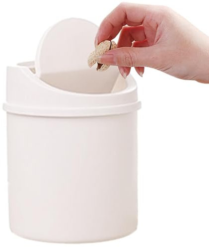 Generisch Desktop Mülleimer - Mülleimer Mit Deckel Papierkorb | 16,5x13cm Tischmülleimer Mit Schwingdeckel, Süße Mülleimer PP klein Mülleimer Büro Tischabfalleimer klein Abfallbehälter Für Küche