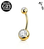AceFun Piercing ombligo titanio para mujeres 14G Titanio macizo Piercing ombligo 12MM Barra oro Piercing ombligo Joyas Piercing ombligo curvado Anillos ombligo Joyas Piercing de cuerpo