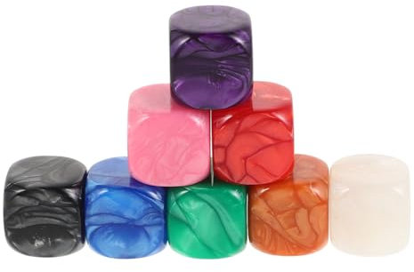 JOINPAYA 8pezzi Dadi Acrilici Vuoti Con Texture Perlata e Arrotondato Per Progetti Contabilità e Apprendimento Educativo Dadi Decorativi Per Giochi Da Tavolo