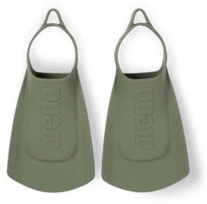 Arena Schwimmflossen für Erwachsene, Unisex, für Erwachsene, bequem, leicht, für Damen und Herren, Silikon, Kurze Klinge, offene Ferse, Salbeigrün, Größe 39-40