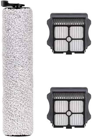 (3 Pack) iFloor 3 Replacement Brush Roller and HEPA Filters Compatible with Tineco Floor One S3/ iFloor 3, Cordless Wet Dry Vacuum Cleaner, 1 Brush Roller, 2 HEPA Filters, Replacement Parts