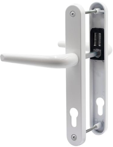 SHIELD HARDWARE uPVC Door Handle 92mm PZ Sprung Pair for PVC and Composite Doors White 210mm Fixing Centres