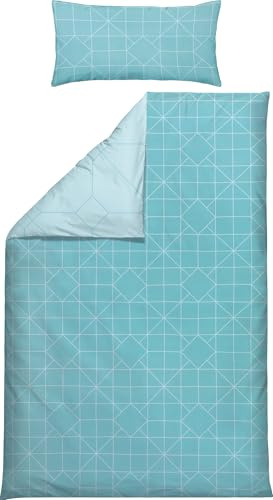 Erwin Müller Wendebettwäsche Mako-Satin blau Größe 1x 135x200 cm + 1x 40x80 cm