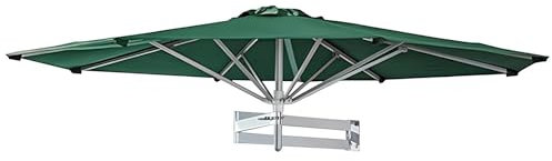 Grand Parasol Mural Déporté Extérieur avec Support Mural Télescopique et Inclinable en Aluminium et Polyester pour Balcon Appartement Terrasse Porche(Green,2.2m/7.2ft)