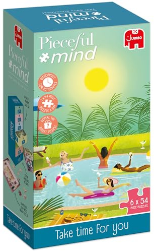 Jumbo Pieceful Mind – Take Time for You, 7-Day Mindful Adults Jigsaws Set | 6 x Daily 54 Pc Jigsaw Puzzles & Secret 7th Puzzle – Screen-Free Puzzle Set & Colouring Exercise, Peaceful Rainy Day Activity