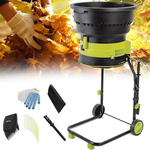 Qiang Broyeur De Feuilles électrique 2500w - Hachoir sans Lame Sécuritaire, 8000 TR/Min - Trémie Large 54cm - Ratio De Broyage 17:1 pour Compost - 208l/Min - Léger avec Roues noPowercord