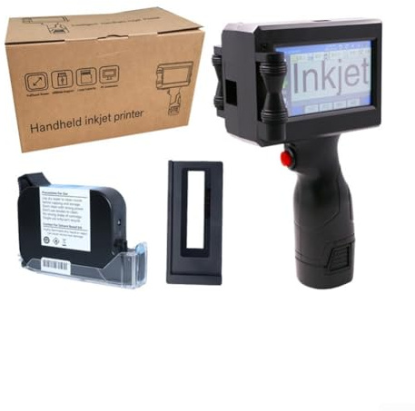 JGmotorfi Handheld Inkjet Printer With Built In Memory Card And Touch Screen For Printing For Date Codes Barcodes Logos Without External Devices(A)