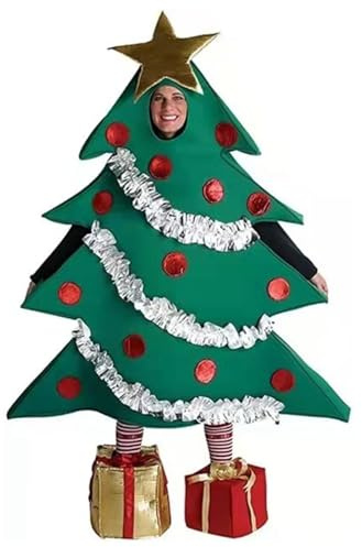 Déguisement Sapin De Noël Adulte, Costume Déguisement d'Arbre de Noël CostumeNoël Adulte Amusant avec Décorations Étoile Dorée Déguisements pour Adultes et Accessoires pourNoël, Carnaval et Fêtes